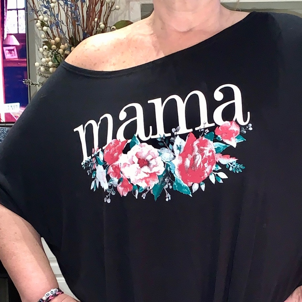 NWT MAMA FLORAL TIE FRONT TEE